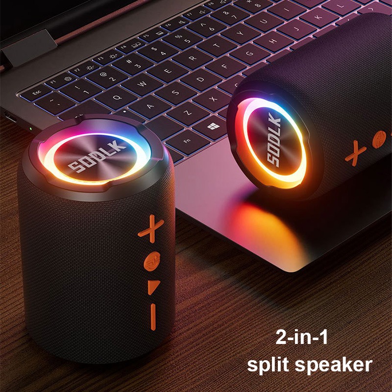 Audio Music Spotify - SODLK TX9 2-in-1 geteilter Bluetooth-Lautsprecher, tragbar,