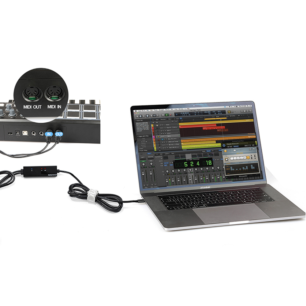 Audio Music Hub - On-The-Go Midi-Hub Typ-C zu Midi Ein-/Ausgangskabel