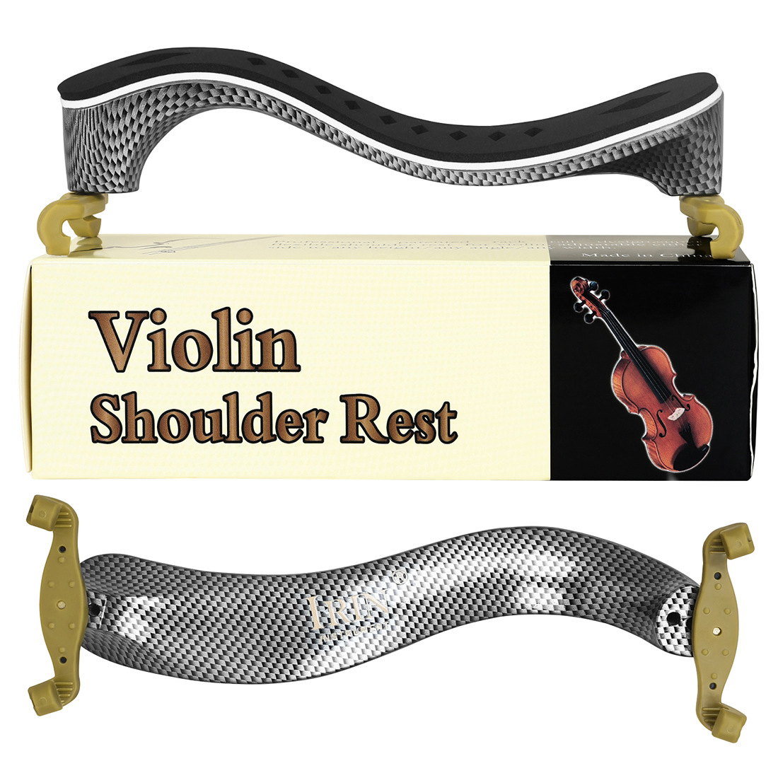 Violin Shoulder Rest - Violin-Schulterstütze aus Kohlefaser mit dickem Schwammpolster,