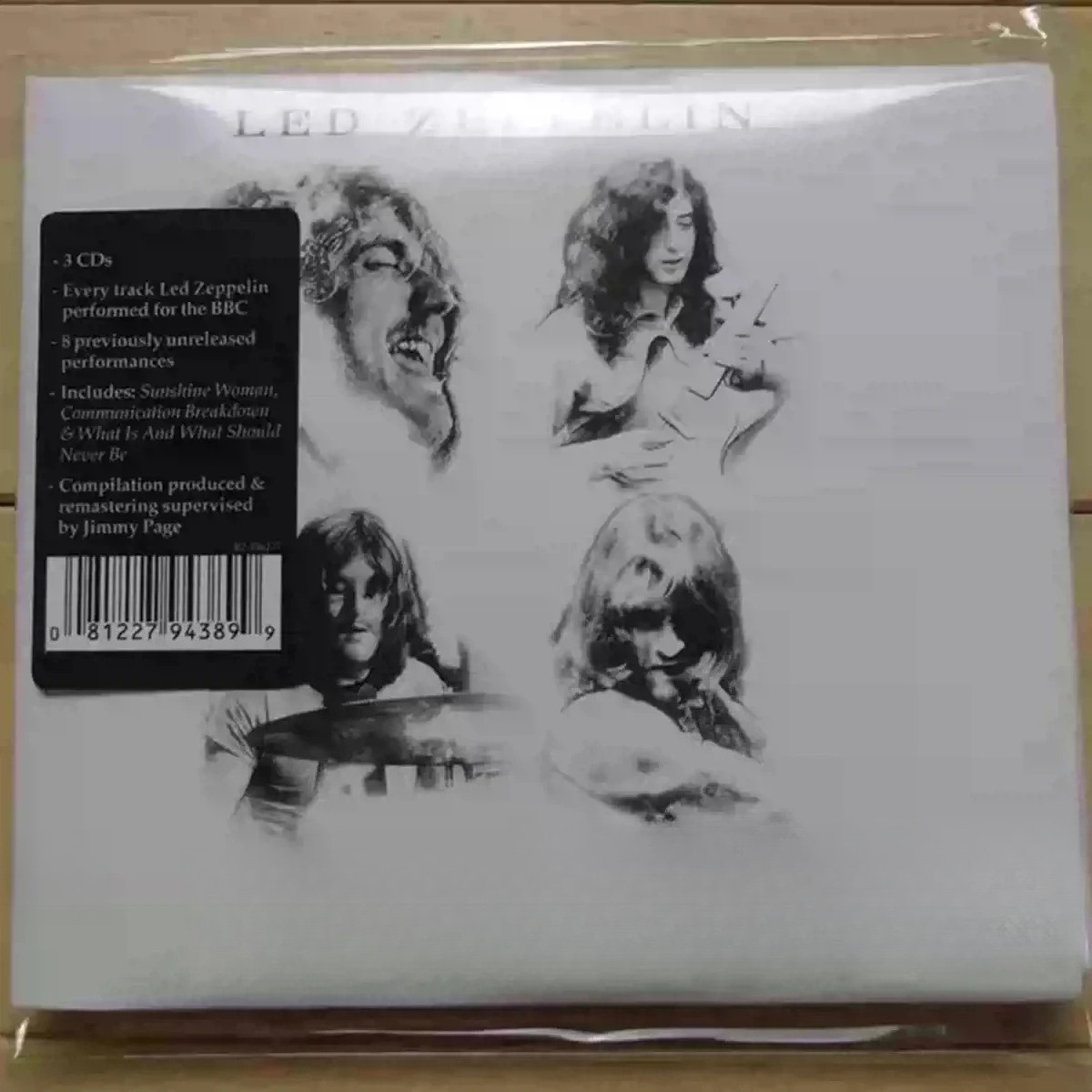 Audio Music Cover - 3 Discs Klassisches Hard-Rock-Live-Kompliationsalbum, Schwarz-Weißes Bandporträt-Cover,