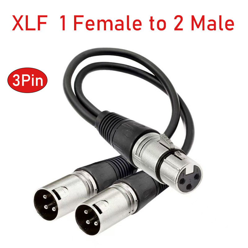 Audio Music Splitter - XLR-Splitterkabel, 3-polige Buchse auf Dual-Stecker, Y-Adapter,