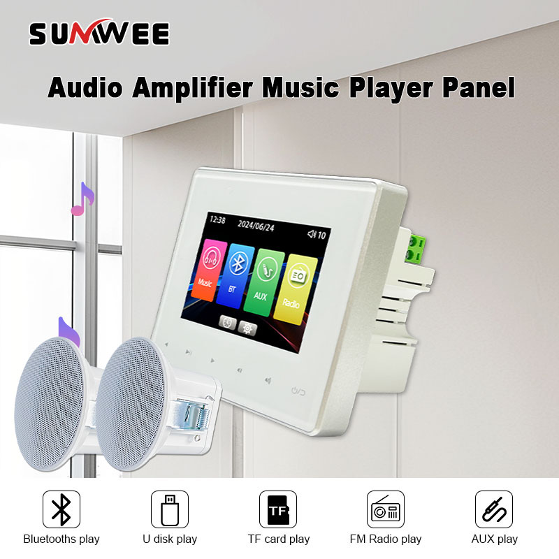 Audio Music System For Home - Heim-Audio-Wandmusikpanel Hotel 86 Bluetooth-Wandverstärker AUX TF-Player