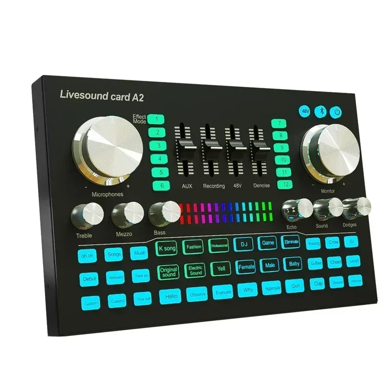 Audio Music Mixer - A2 Soundkarte live Soundkarte Bluetooth-kompatibel Mixer