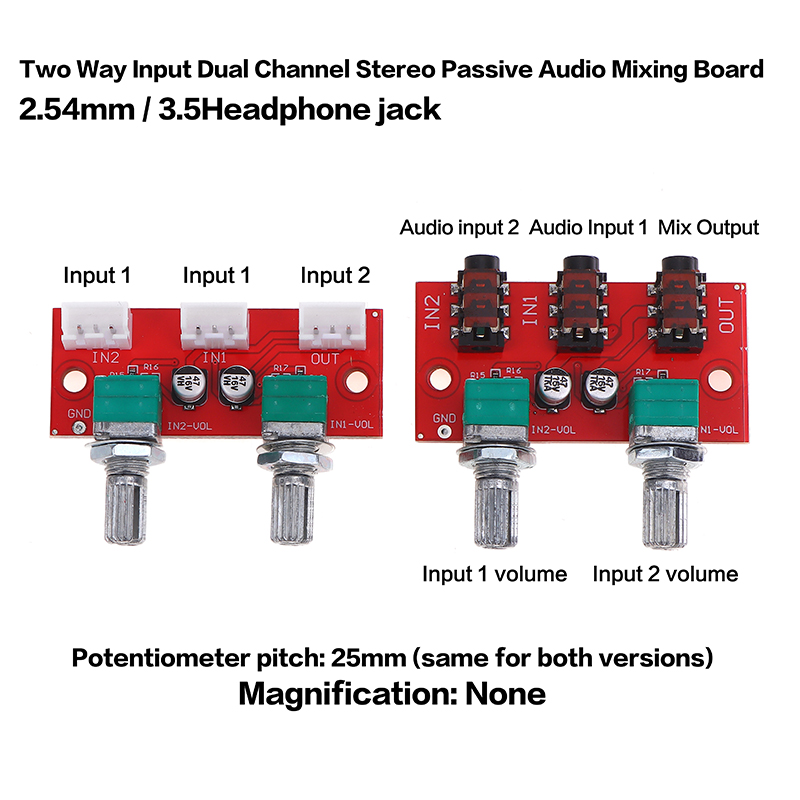 Audio Music Mixer - 1 Stück Dual-Channel Stereo Passives Audio-Mischpult