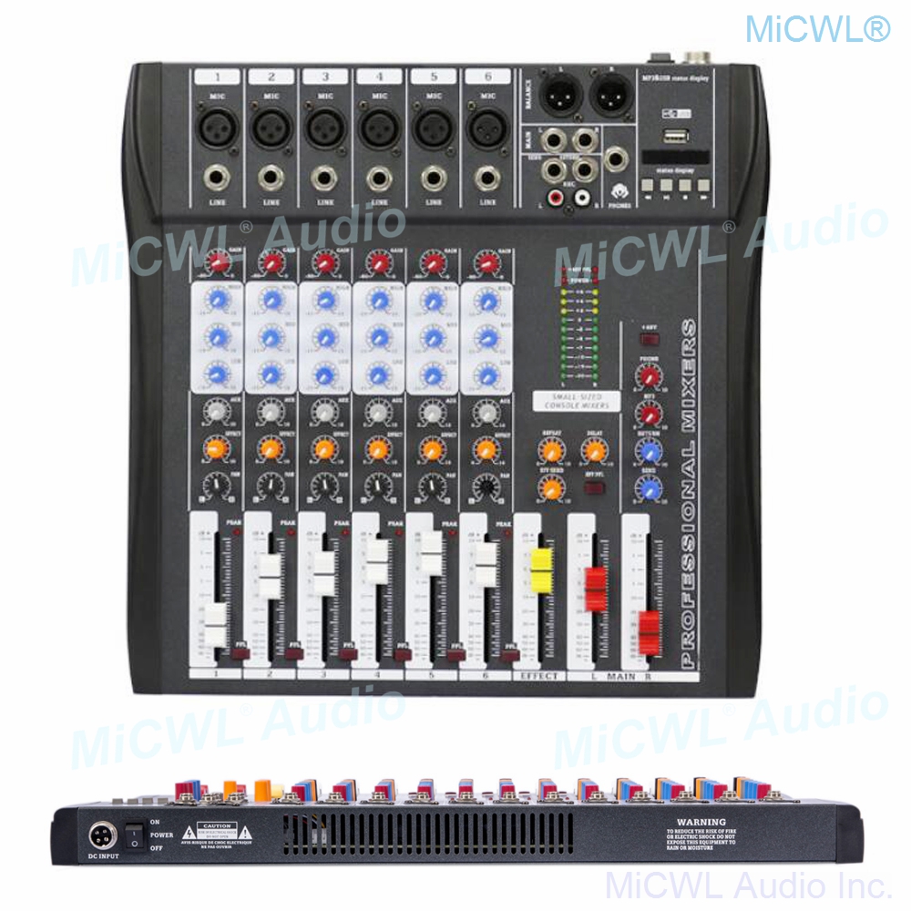 Audio Music Mixer - Audiomixer MiCWL 6-Kanal Bluetooth Musik USB