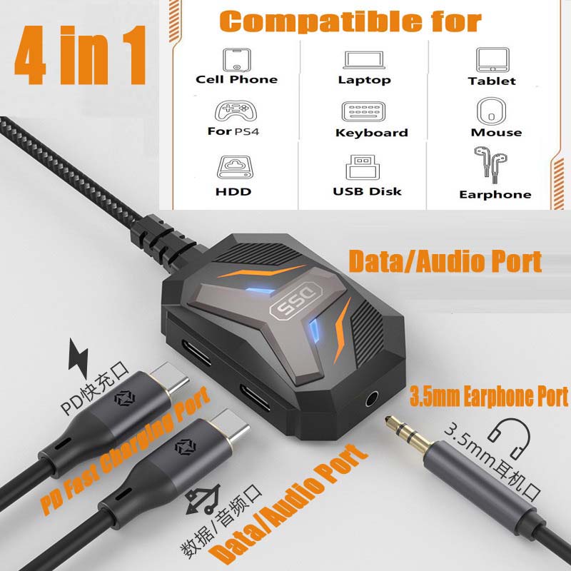 Audio Music Splitter - Typ-C-Splitter USB-C auf 3,5mm Stereo-Klinkenstecker Kabeladapter