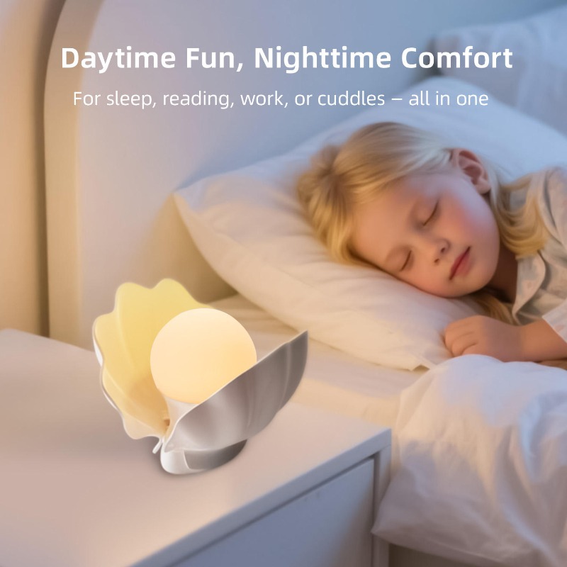 Audio Music Spotify - Mehrfarbige Silikon-Augenschutz-Nachtlicht-Mutter-Baby-Atmosphärenlampe für Kinder mit Muschelperleffekt