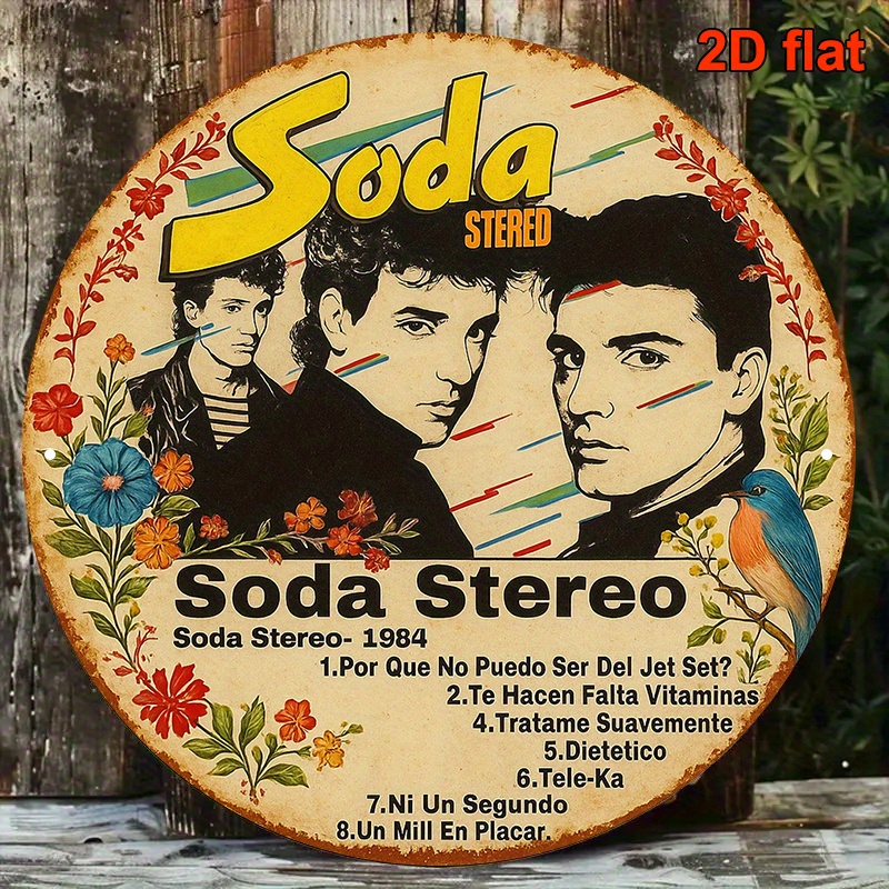Audio Music Lyrics - 2D-Flugzeugdesign, 1 Stück Retro-Soda-Track-Stereo-Audio, 1984 Vintage-Metall-Logo