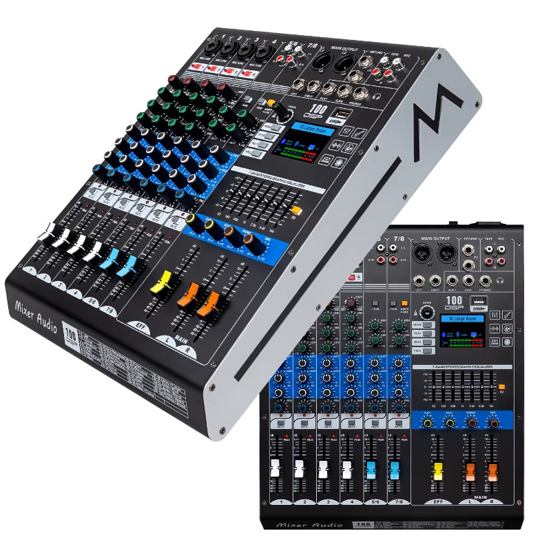 Audio Music Mixer - GAX-HLM80 Green Audio 8-Kanal-Audiomixer mit integrierten
