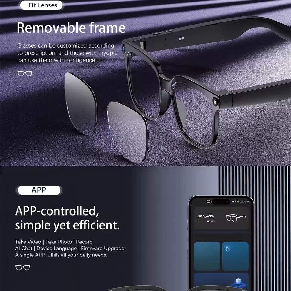 M02S KI-Smart-Brille mit 8MP-K – Audio With Music Ai Bewertung und Preis