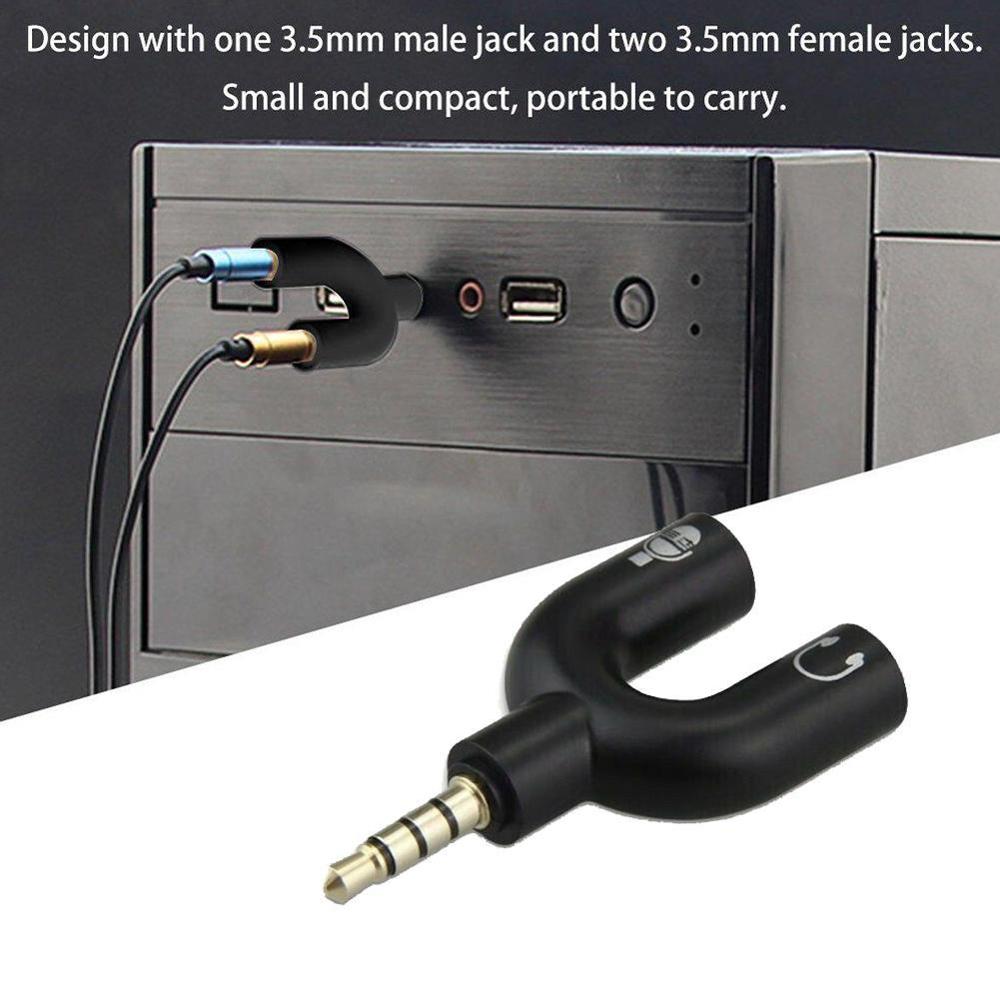 1PC Dual 3,5 MM U Typ Adapter  – Audio Music Splitter Bewertung und Preis