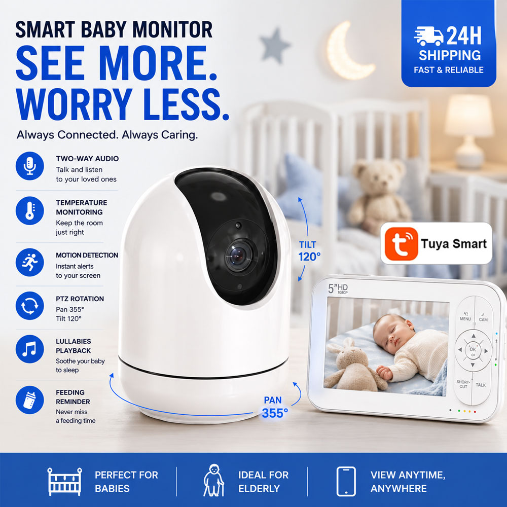 5-Zoll WLAN-Babyphone mit Tuya – Audio Music Network Bewertung und Preis