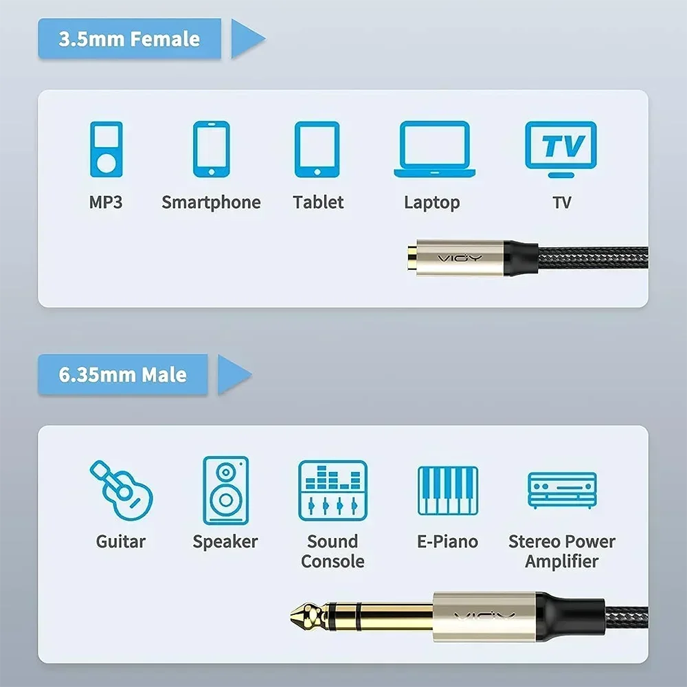 6,35 mm auf 3,5 mm Kopfhörer-A – Audio Music Mixer Bewertung und Preis